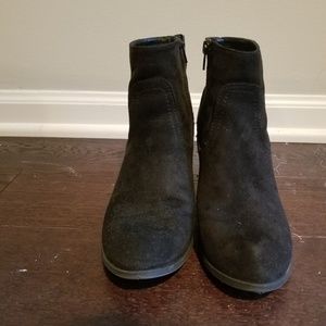 Faux sued black booties